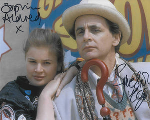 Sylvester McCoy and Sophie Aldred  10 X 8 Signed In Black Doctor Who