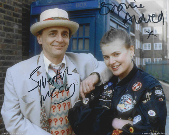 Sylvester McCoy and Sophie Aldred 10 X 8 Signed In Black Doctor Who