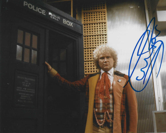 Colin Baker 10 X 8 Signed In Blue Doctor Who