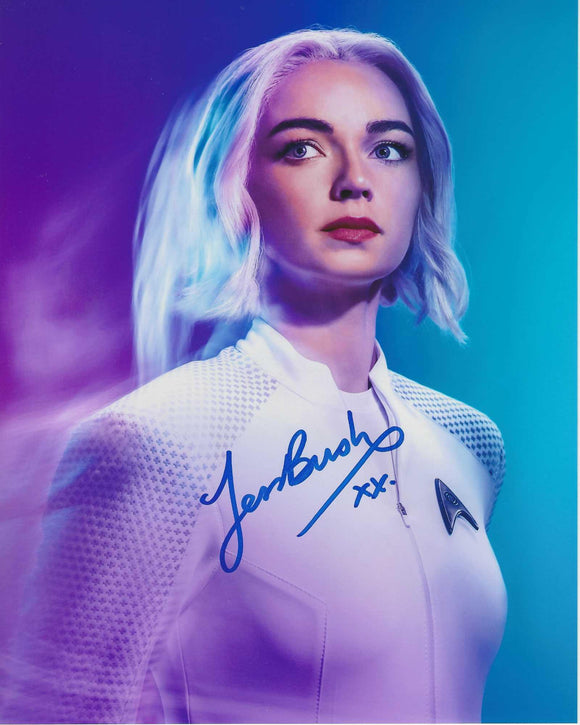 Jess Bush 10x8 signed in Blue Star Trek