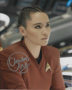 Christina Chong 10 X 8 Signed in Silver Star Trek