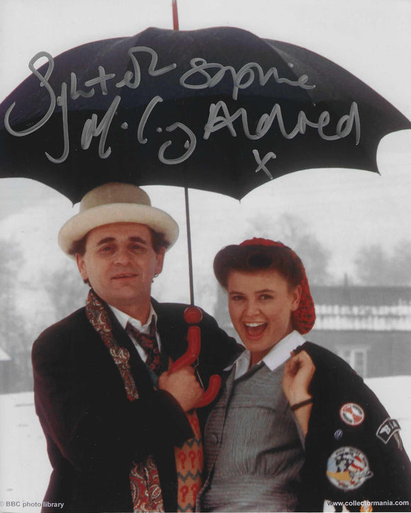 Sylvester McCoy and Sophie Aldred 10 X 8 Signed In Silver Doctor Who