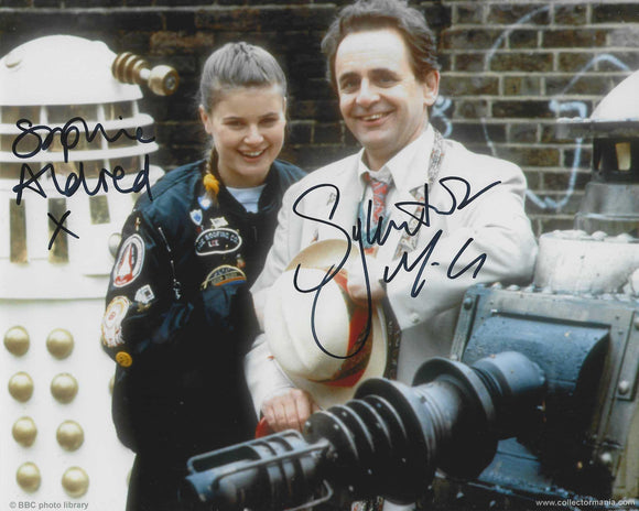 Sylvester McCoy and Sophie Aldred 10 X 8 Signed In Black Doctor Who