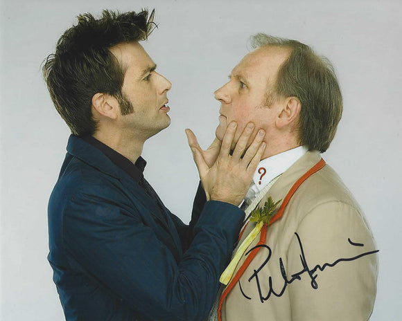 Peter Davidson 10 X 8 Signed In Black Doctor Who