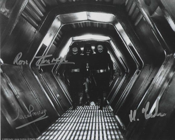 Dave Prowse , Harry Fielding and Ron Conrad 10x8 signed in Silver Star Wars