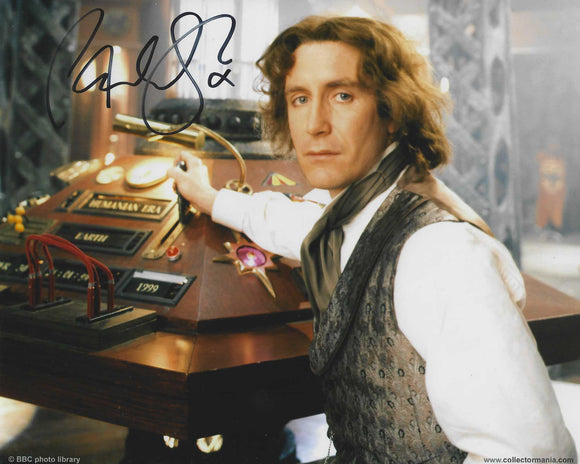 Paul McGann 10 X 8 Signed In Black Doctor Who