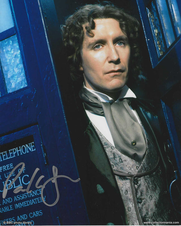 Paul McGann 10 X 8 Signed In Silver Doctor Who