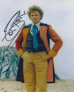 Colin Baker 10x8 signed in Black Doctor Who