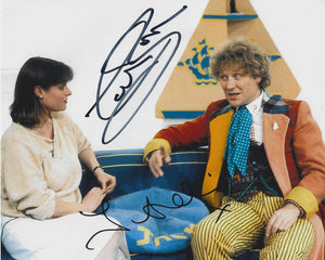 Colin Baker and Janet Ellis 10 X 8 Signed In Black Doctor Who