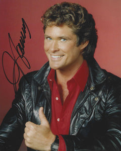 David Hasslehoff 10 X 8 Signed In Black Knight Rider