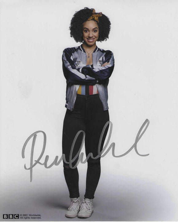 Pearl Mackie  10x8 signed in Silver Doctor Who