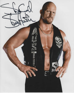 Stone Cold Steve Austin 10 X 8 Signed In Black