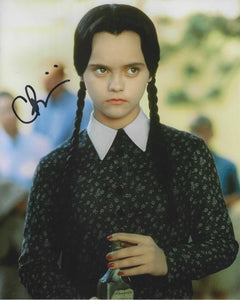 Christina Ricci signed in Black  The Addams family