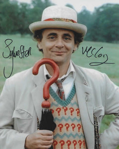 Sylvester McCoy signed in Black doctor who