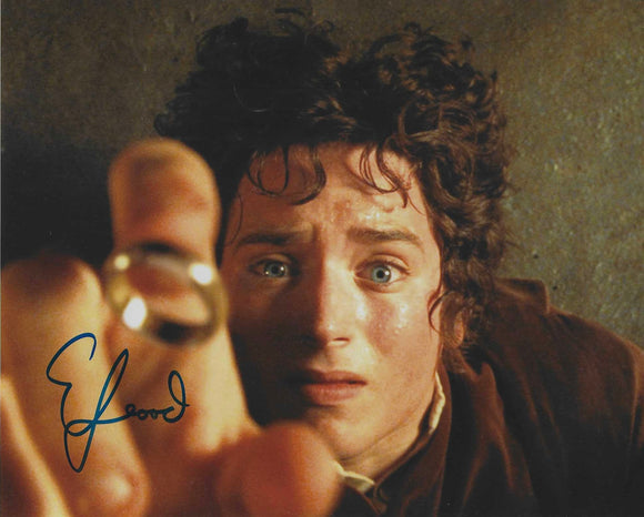 Elijah Woods 10 X 8 Signed In Blue Lord of the Rings