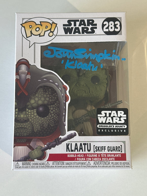John Simpkin Signed Funko in Blue Paint Pen Star Wars