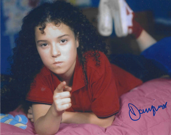 Dani Harner 10x8 signed in Blue Tracy Beaker