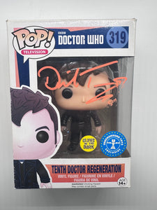 David Tennant Signed Funko  in Orange Doctor Who Damaged