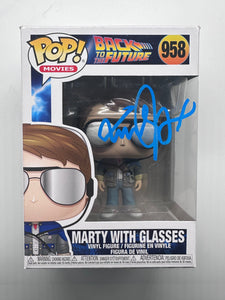 Micheal J Fox Signed Funko  in Blue Back To The Future