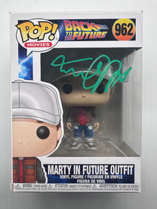 Micheal J Fox Funko signed Funko  in Green Back To The Future