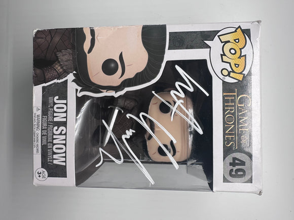 Kit Harrington Signed funko in White Game Of Thrones damaged