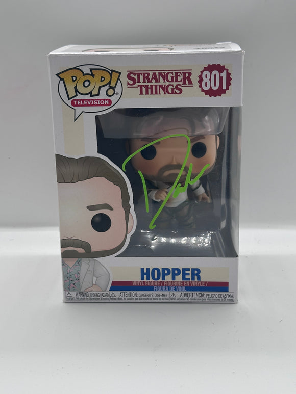 David Harbour signed Funko in Green with BECKETT Stranger Things