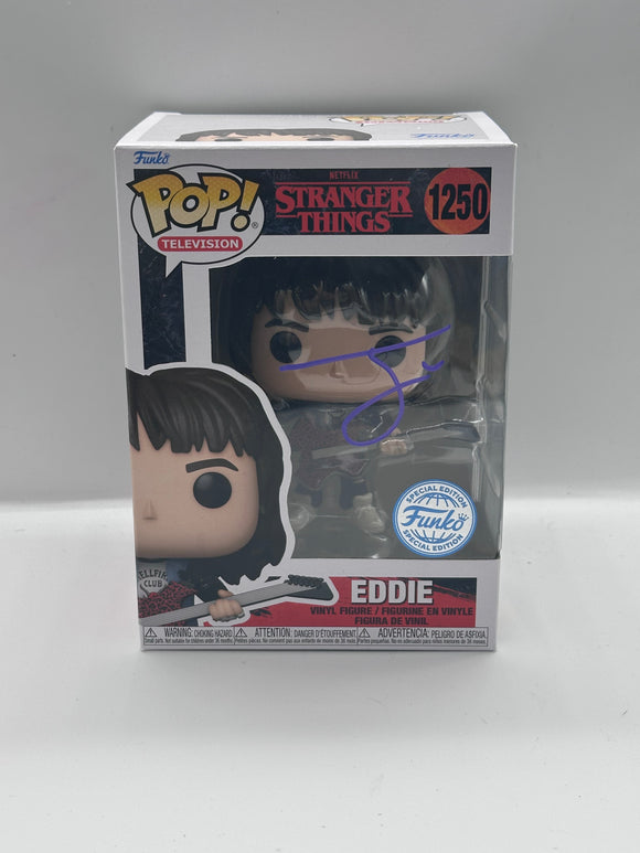Joseph Quinn signed stranger things funko in purple