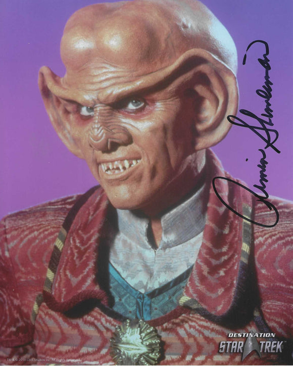 Armin Shimerman 10x8 signed in Black Star Trek