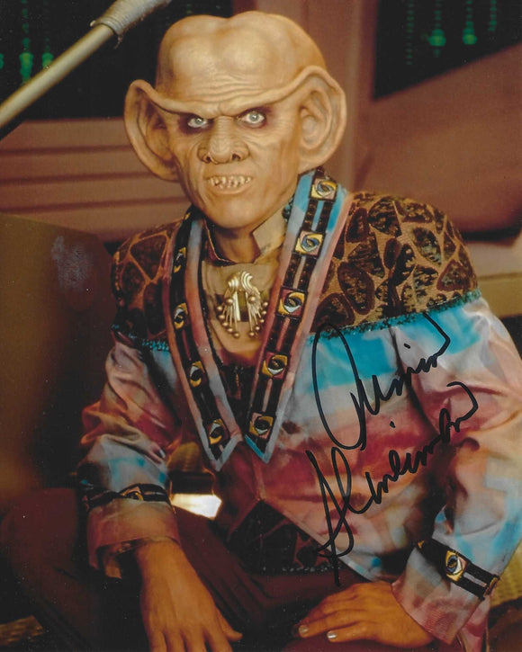 Armin Shimerman 10x8 signed in Black Star Trek