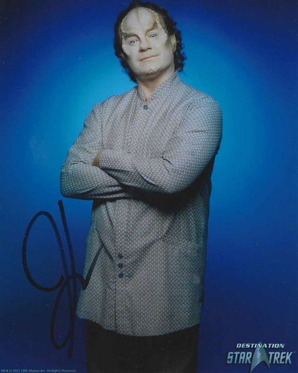John Billingsley  10x8 signed in Black Star Trek